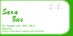 sara bus business card