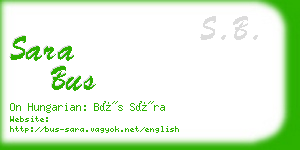 sara bus business card